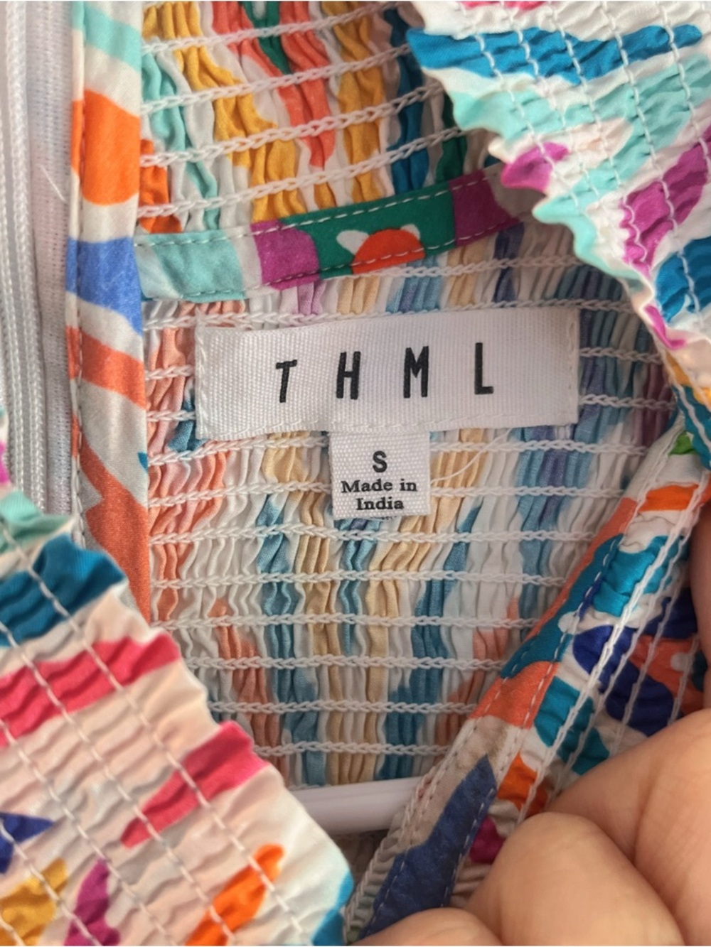 THML Multicolor Floral Ruffle Sleeve Top Size Small - Picture 3 of 5